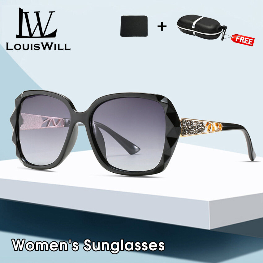 LouisWill Women's Sunglasses Large Frame Sunglasses Diamond Set Sunglasses UV Protection Vintage Oversize Sunglasses Female Eyewear Sun Glasses Sunglasses For Outdoor Travelling Driving