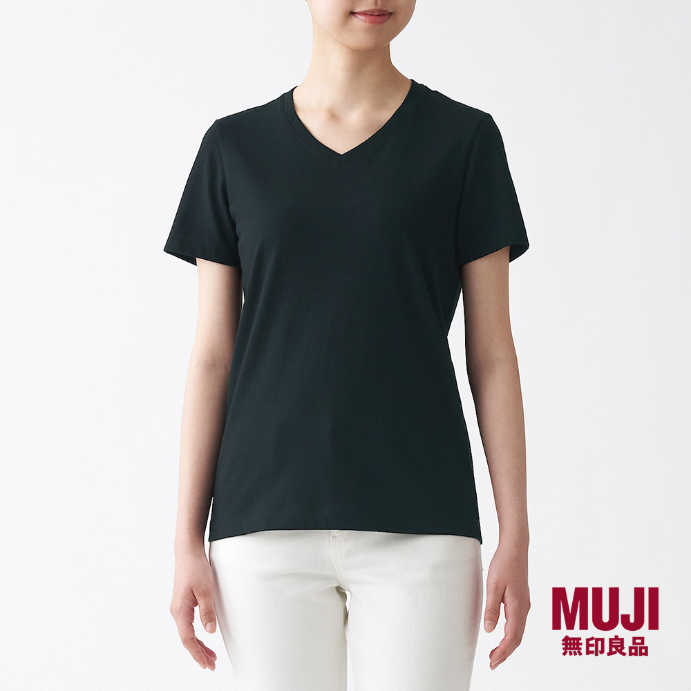MUJI Ladies Jersey V neck T-shirt