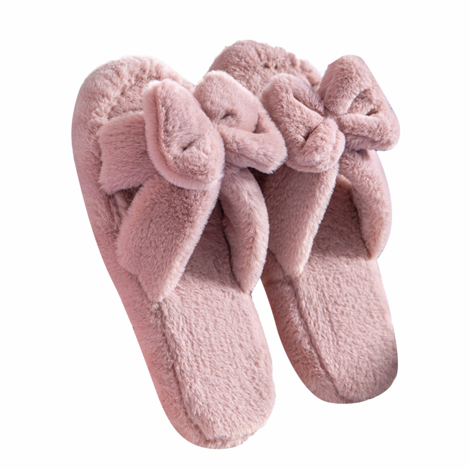 Women's Bowknot Indoor Warm Home Shoes Soft Bottom Slippers Cotton Slippers