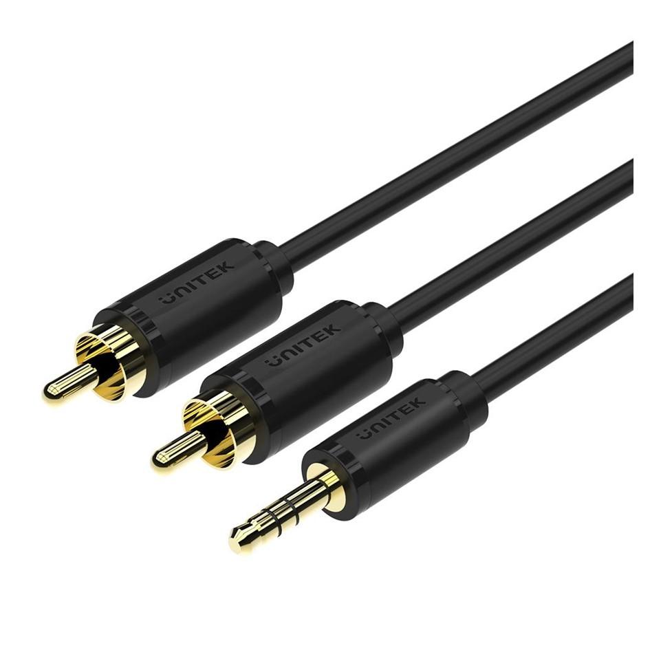 Unitek Audio Cable Premium AUX Audio Cable 1.5m 3.5mm Male to 2 RCA Male / Y-C938BK / YC938BK