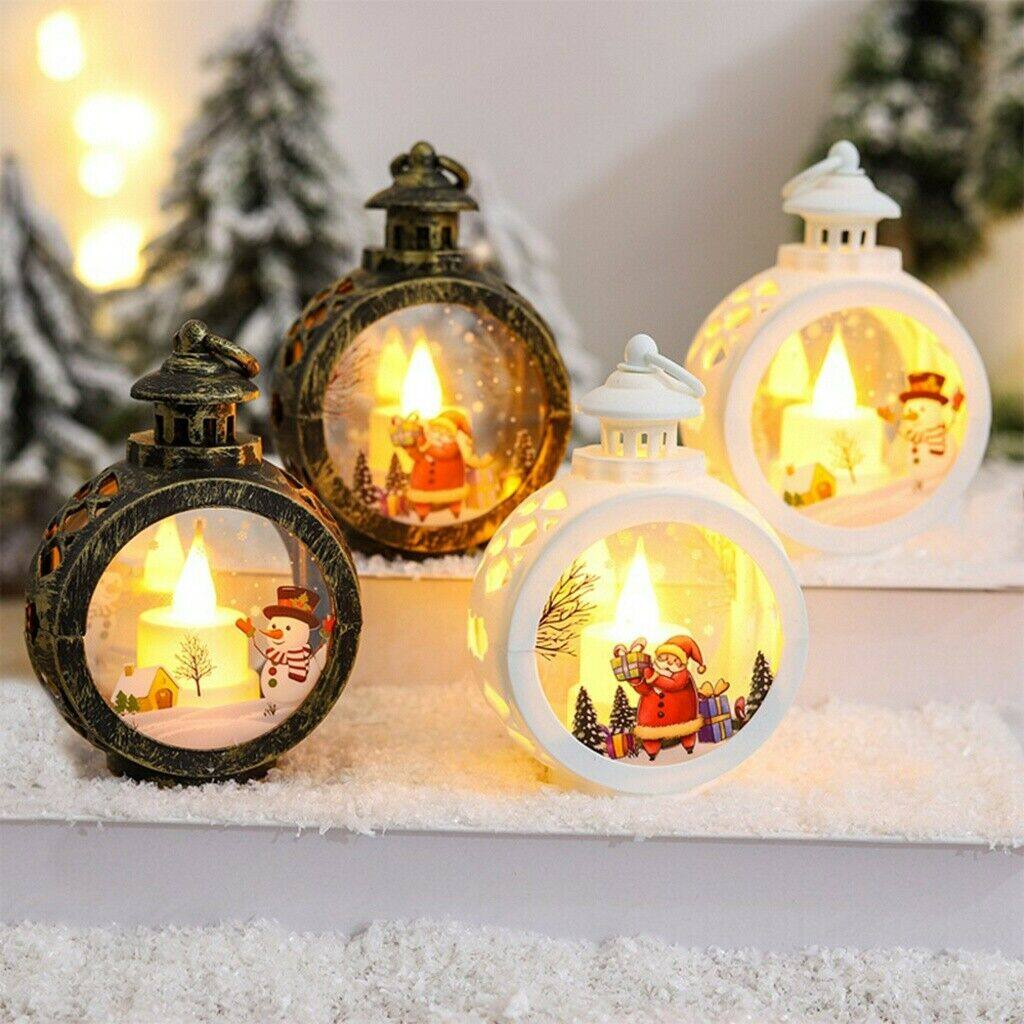 Santa Claus Snowman Wind Lamp Merry Christmas Decorations for Home Xmas Gift