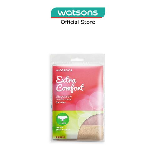 WATSONS Disposable Cotton Underwear With Cotton Crotch For Ladies (L Size) 5s