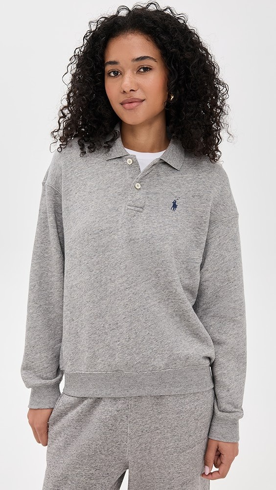 Polo Collar Sweatshirt
